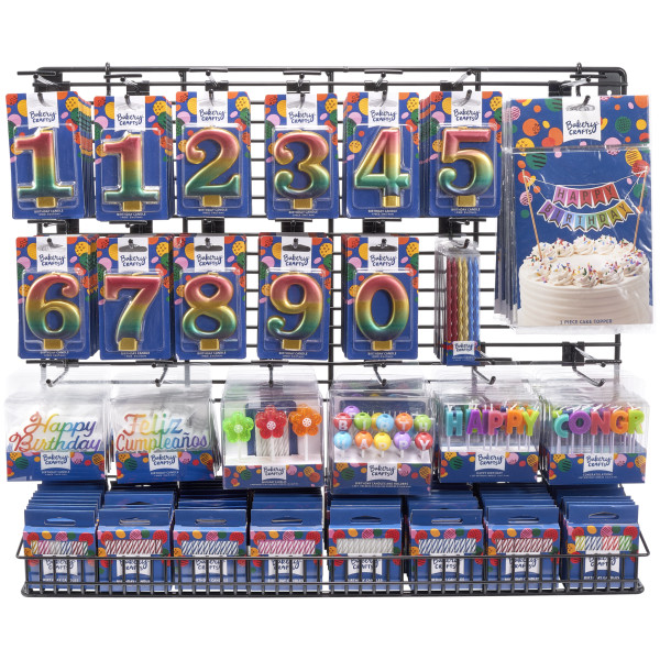 Metallic Numeral Premium Assortment Candle Assortment (Rack Not Included)