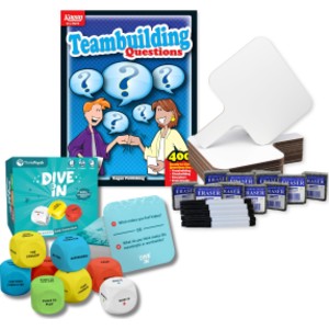 Group Conversation Starter Kit, SEL Dice Game, Discussion Prompts & Dry Erase Answer Paddles