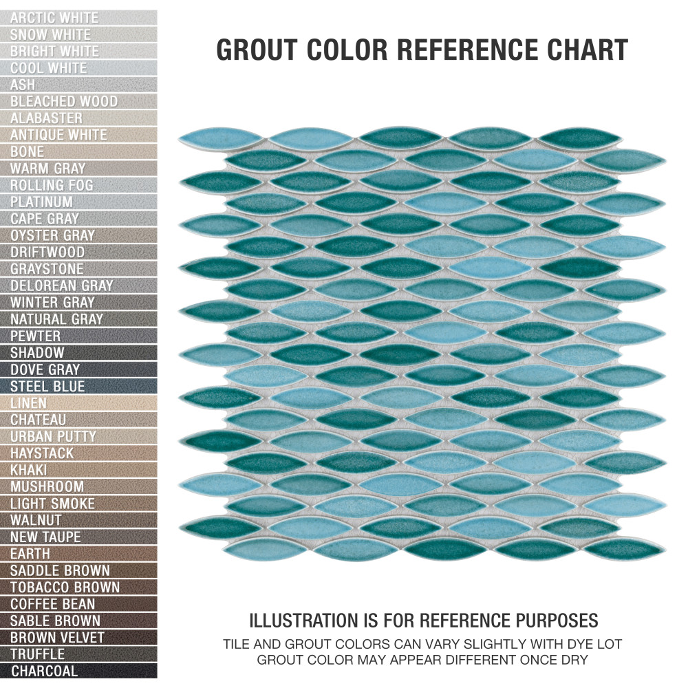 Pescado Glossy Agua 12 in. x 12-1/2 in. Porcelain Mosaic Tile