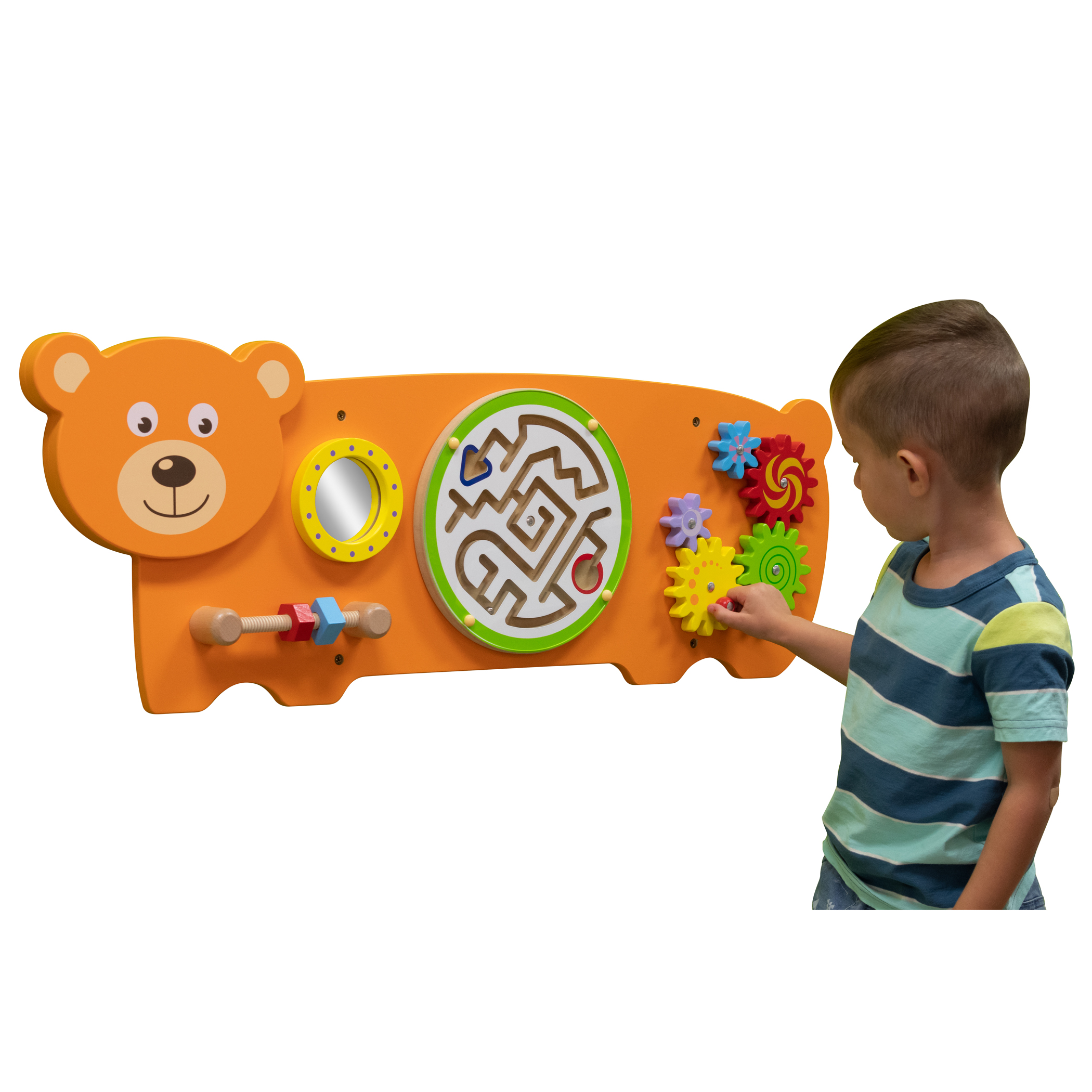 Learning Advantage Bear Activity Wall Panel - 18m+ - Toddler Activity Center image number null