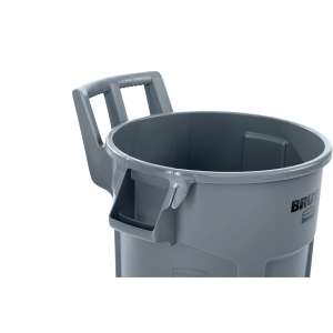 Rubbermaid Commercial, VENTED BRUTE, Wheeled, 32 gal, Resin, Gray, Round, Receptacle