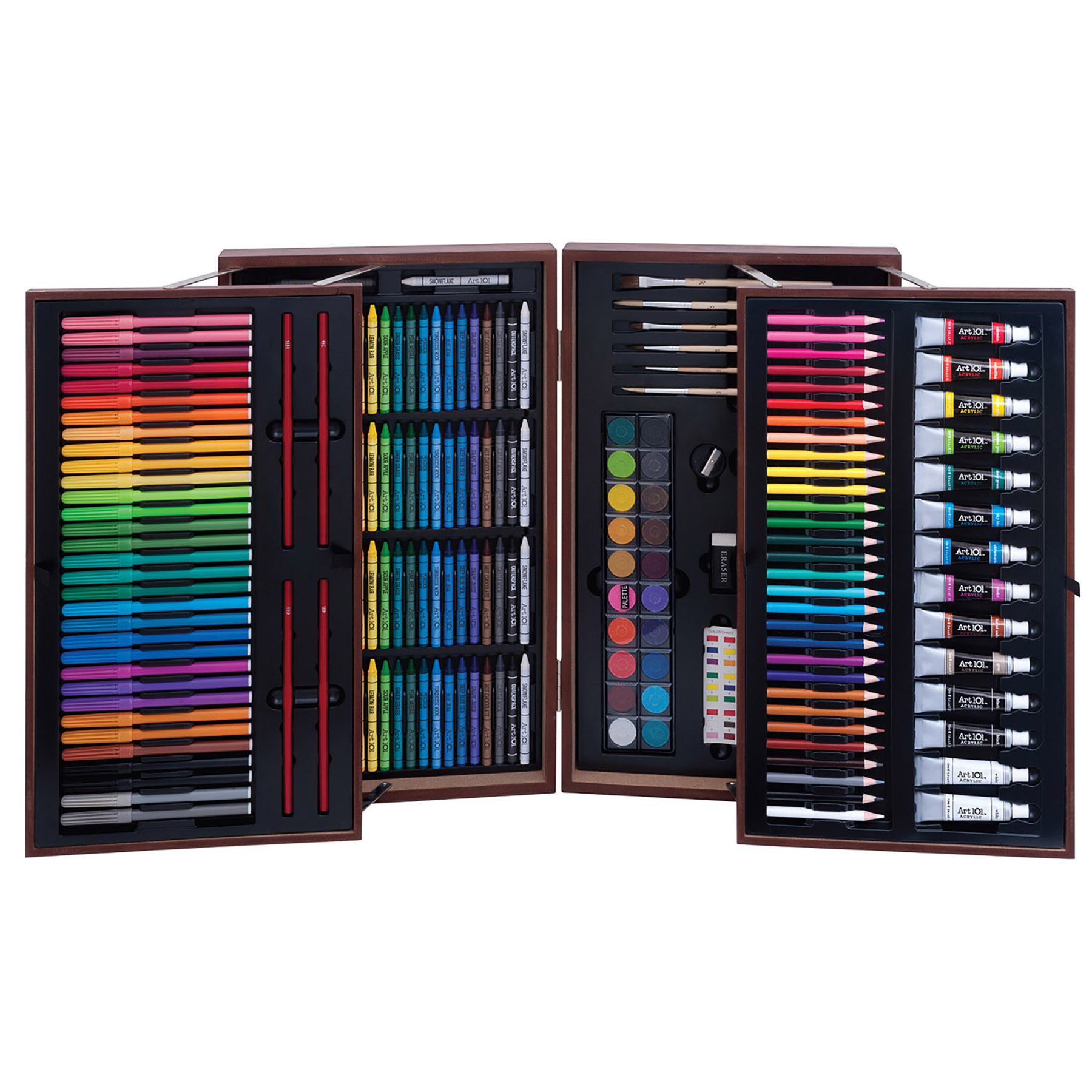 Art 101 Deluxe Artist Wood Set, 215 Pieces image number null