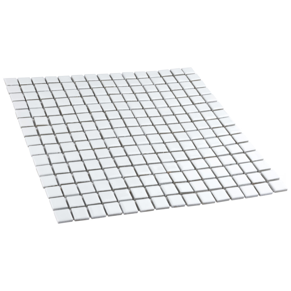 Sample – Hudson Edge White Porcelain Mosaic Tile