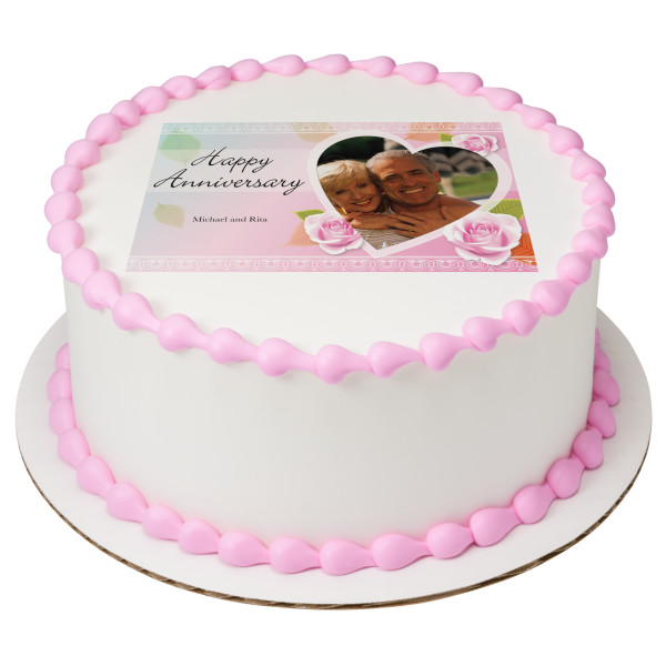 Anniversary Heart PhotoCake® Edible Image® Frame
