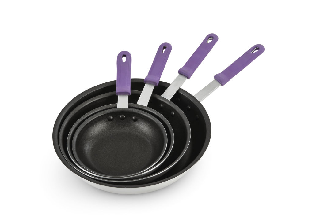 12-inch Wear-Ever® fry pan with SteelCoat x3™ nonstick coating and purple silicone handle