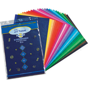 Deluxe Bleeding Art Tissue, 25 Assorted Colors, 12" x 18", 100 Sheets