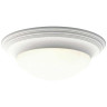 Close-to-Ceiling Fixture Steel Painted Finish Alabaster Glass Shade 60W 120V ac 3-Lamp White 5.406 H x 16.62 W in.