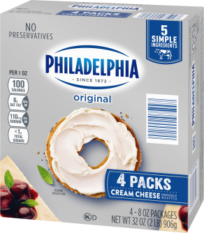 Philadelphia Original 4 Pack Brick Cream Cheese, 32 Oz