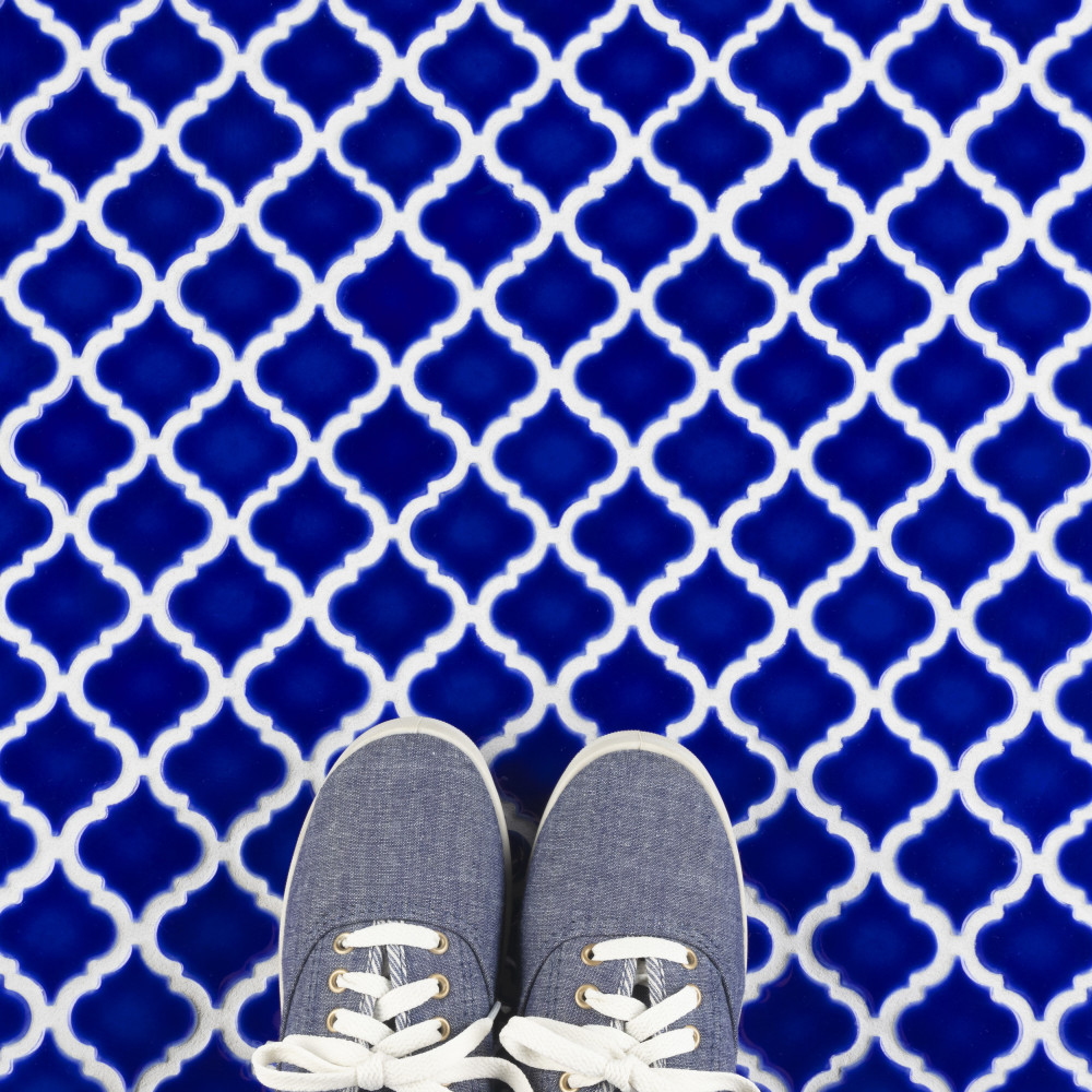 Hudson Tangier Cobalt Blue 12.38x12.38 Lantern Porcelain Floor and Wall Digital Pattern