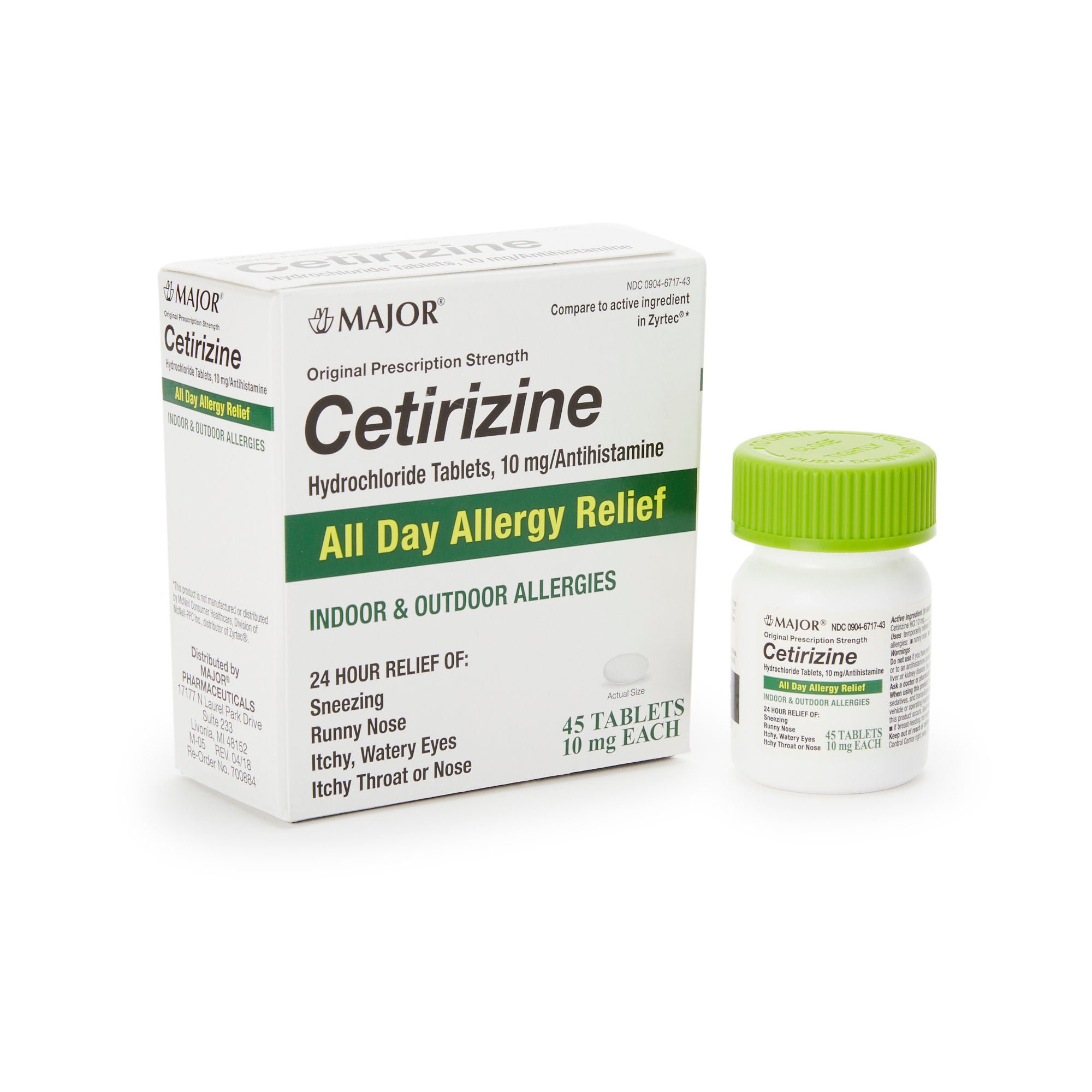 Major® Cetirizine Antihistamine All Day Allergy Relief