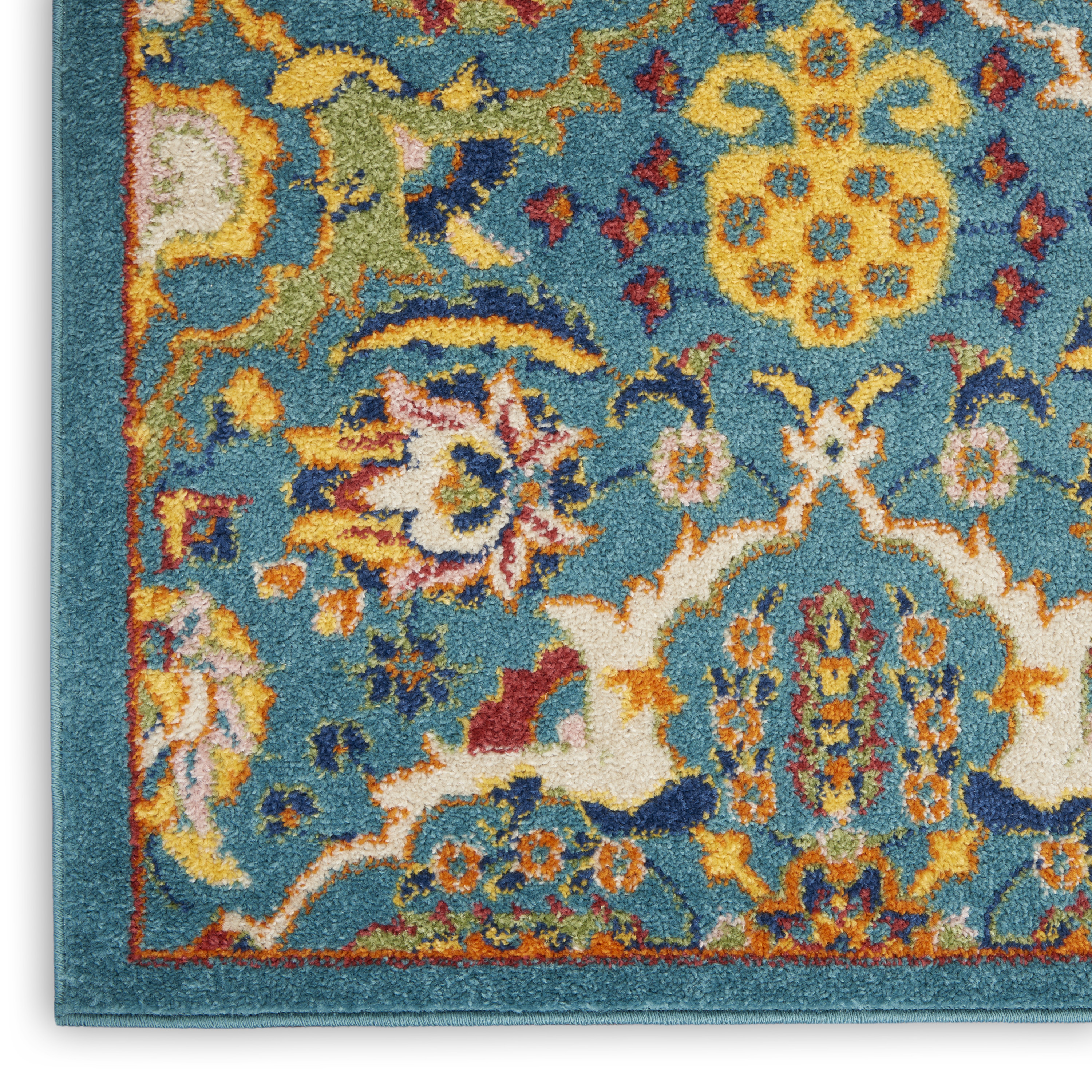 Nourison Allur 7' x 10' Turquoise Ivory Bohemian Indoor Rug