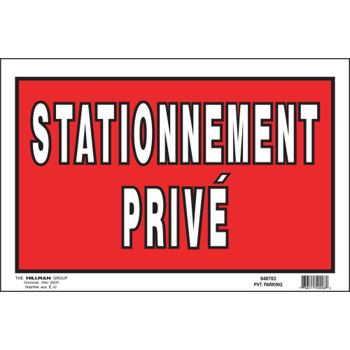 French Private Property Sign Red and White (8