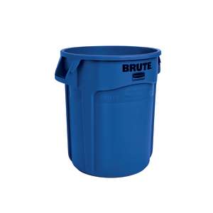 Rubbermaid Commercial, VENTED BRUTE®, 10 gal, Resin, Blue, Round, Receptacle