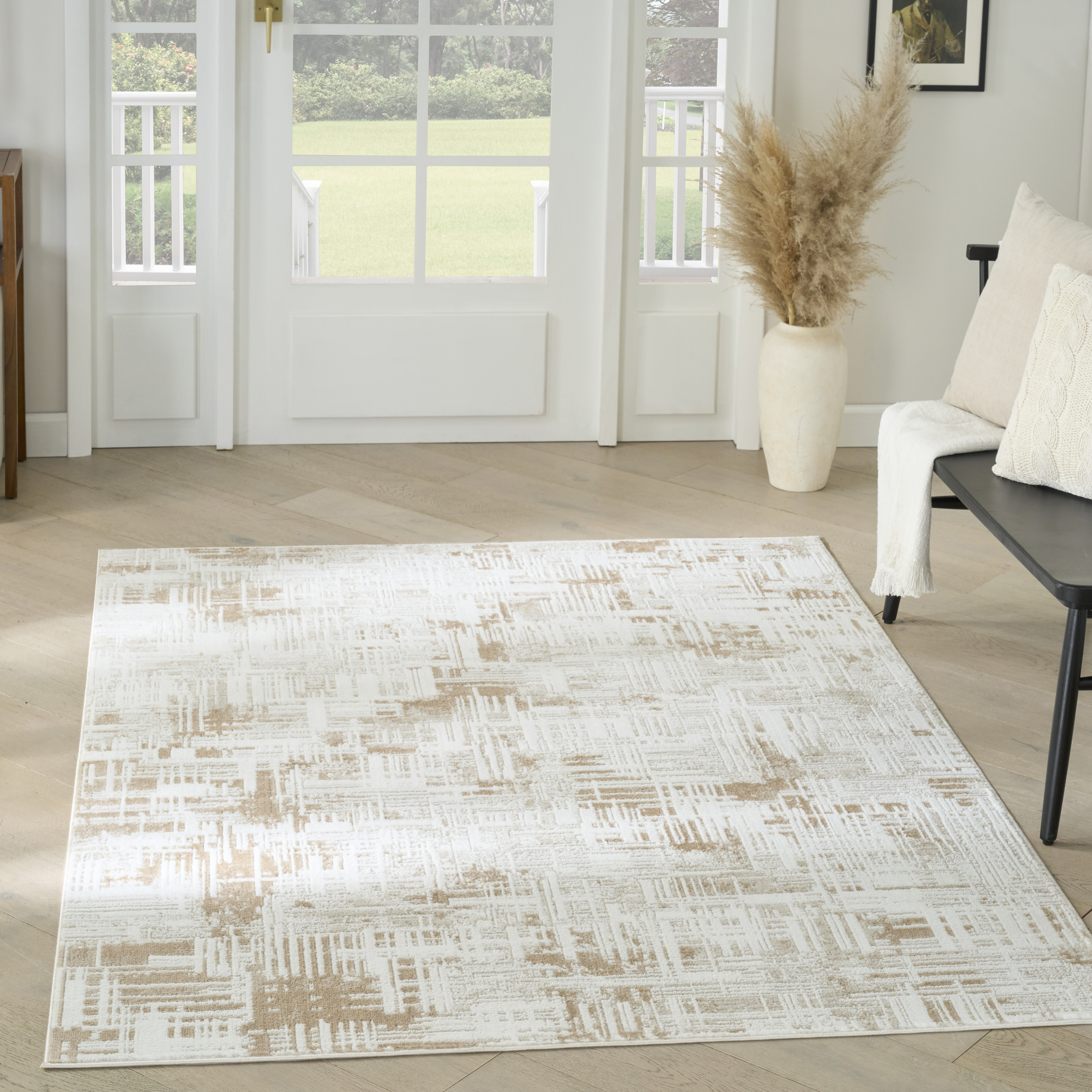 Nourison Dekor 5'3" x 7' Ivory Taupe Modern Indoor Rug
