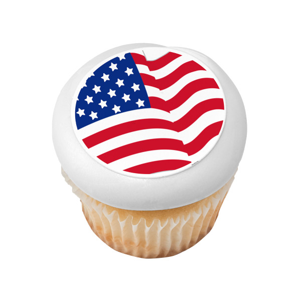 American Flag Round PhotoCake® Edible Image®