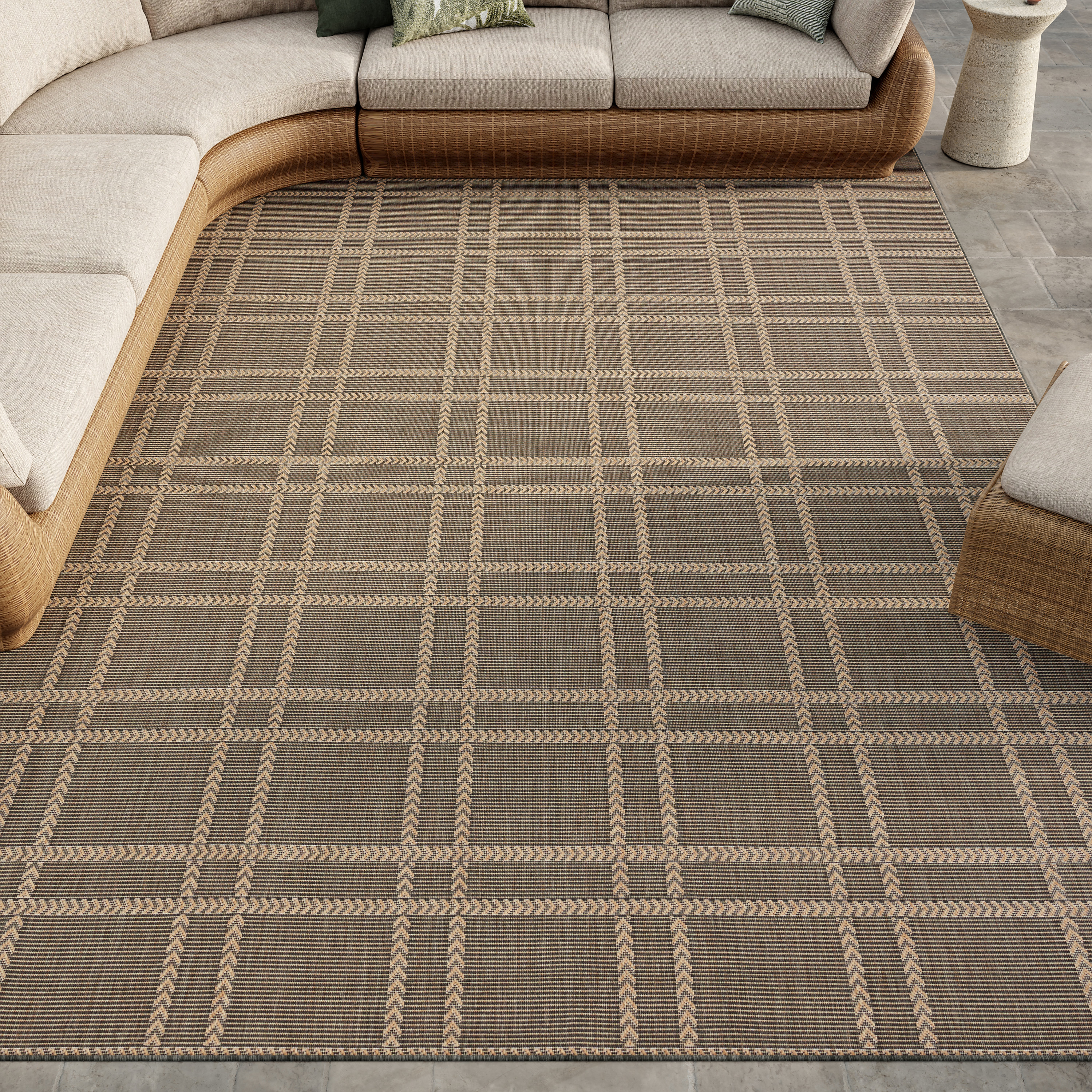 Nourison Horizon Indoor/Outdoor 8' x 10' Charcoal Modern Rug
