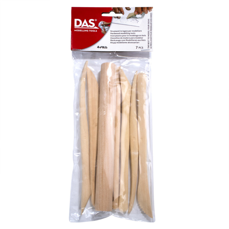Wood Clay Modeling Tools, Set of 7