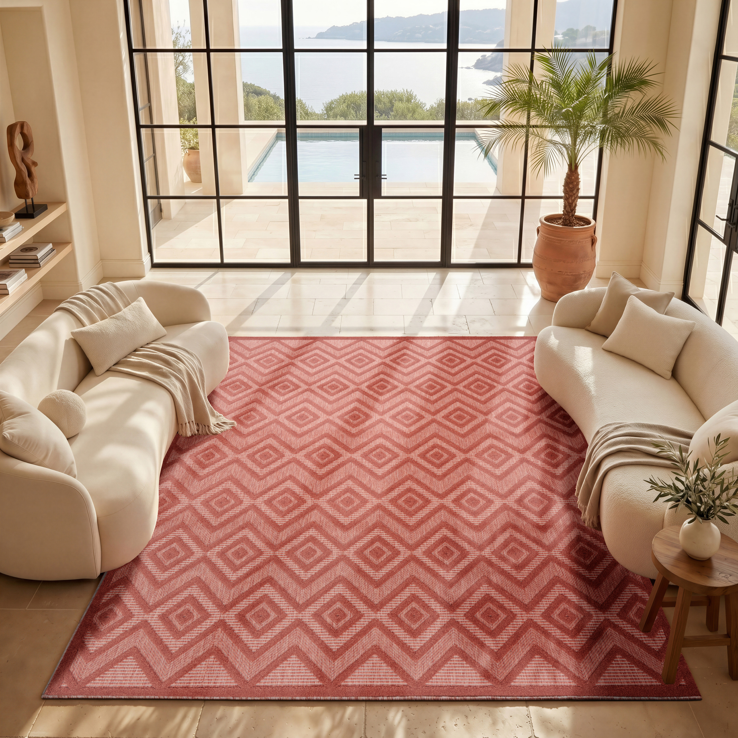 Nourison Versatile 8' x 10' Coral Orange Modern Rug