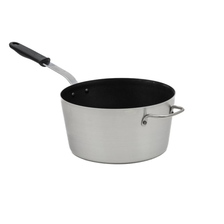 8 ½-quart Wear-Ever® tapered aluminum saucepan with SteelCoat x3™ nonstick coating and silicone handle