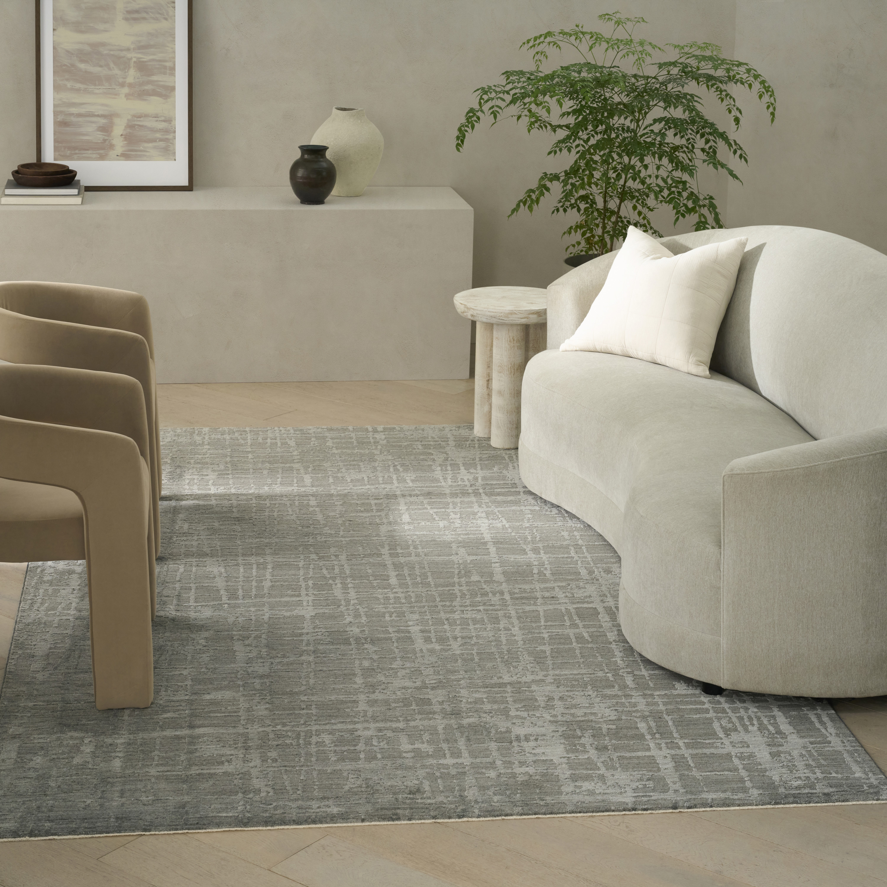 Calvin Klein CK090 Latitude 5'3" x 7'6" Slate Modern Indoor Rug