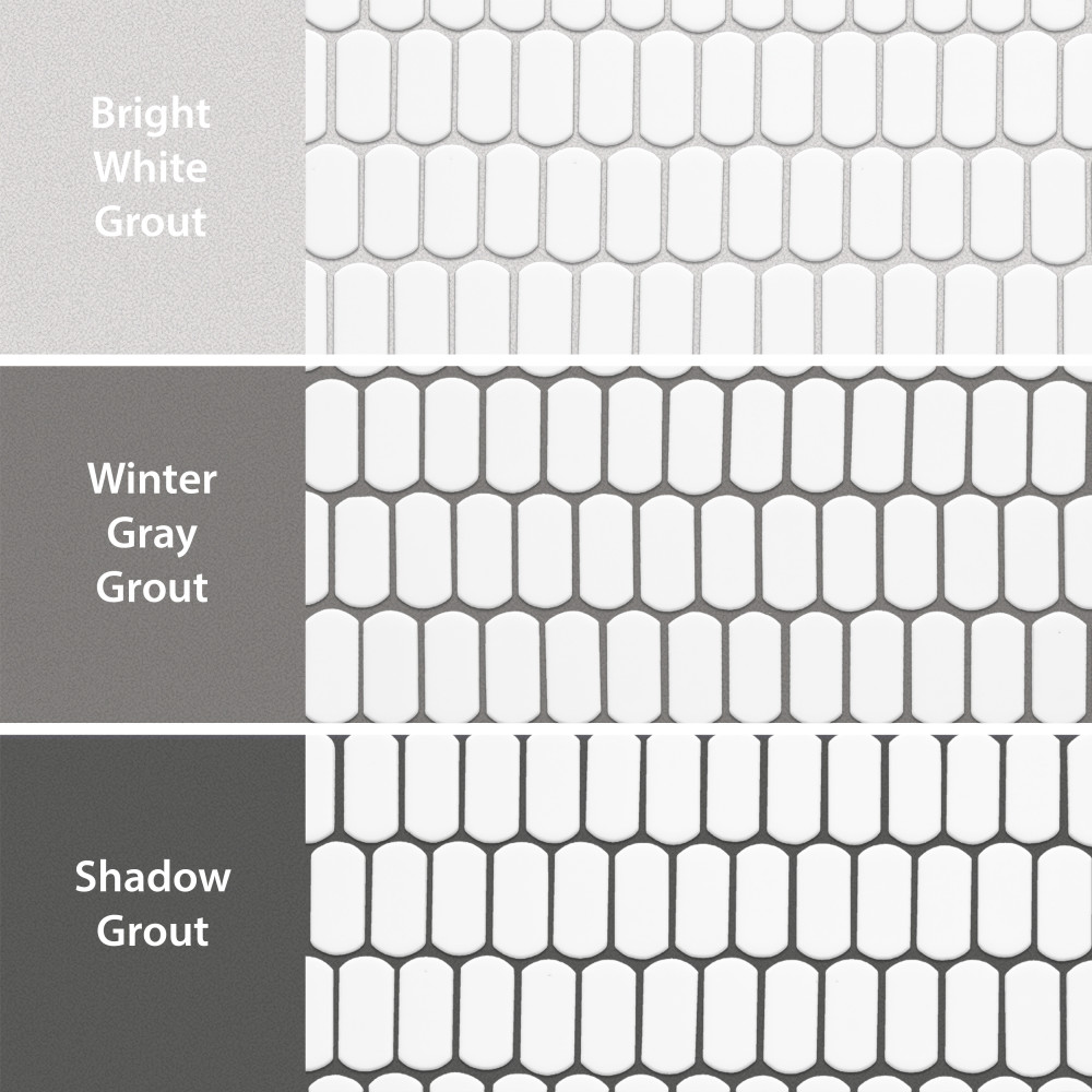 Sample – Hudson Capsule Glossy White Porcelain Mosaic Tile