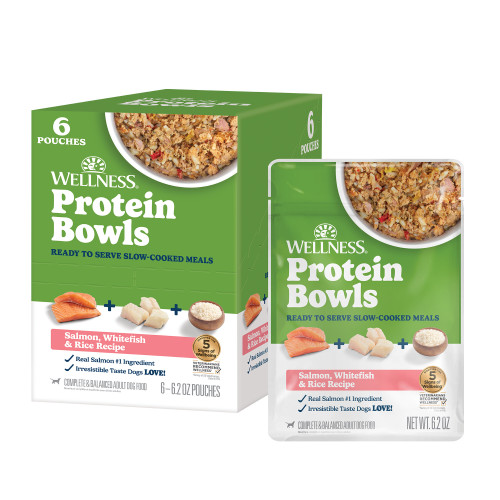 Wellness Protein Bowls Salmon, Whitefish & Rice Front packaging