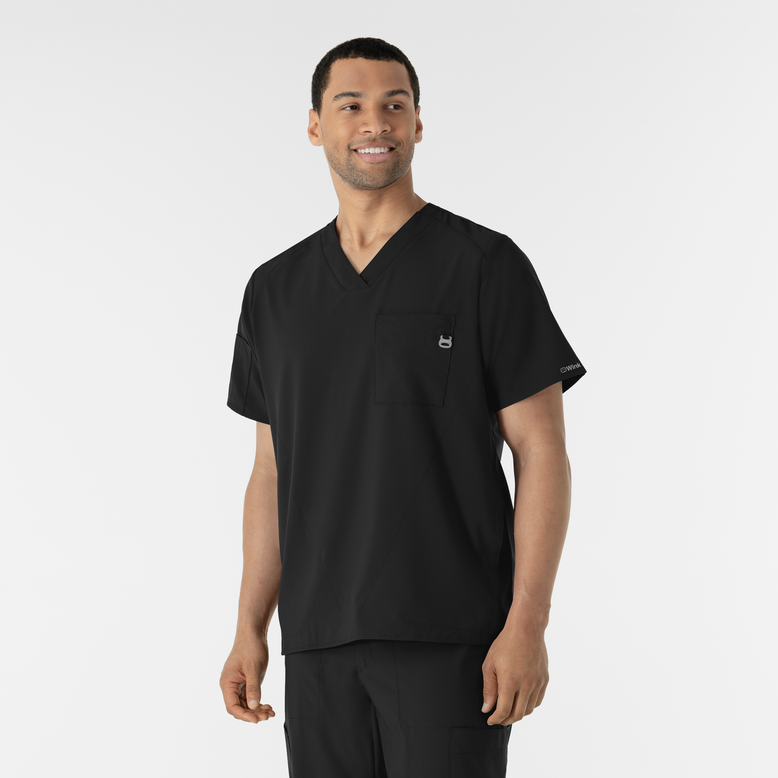W123 Men‘s V-Neck Scrub Top-Wonder Wink