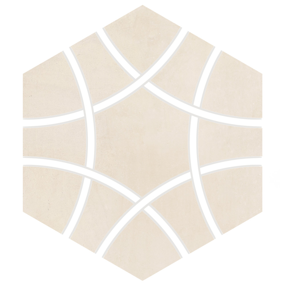 Sample – Bari Hex Sand Deco Porcelain Floor and Wall Tile