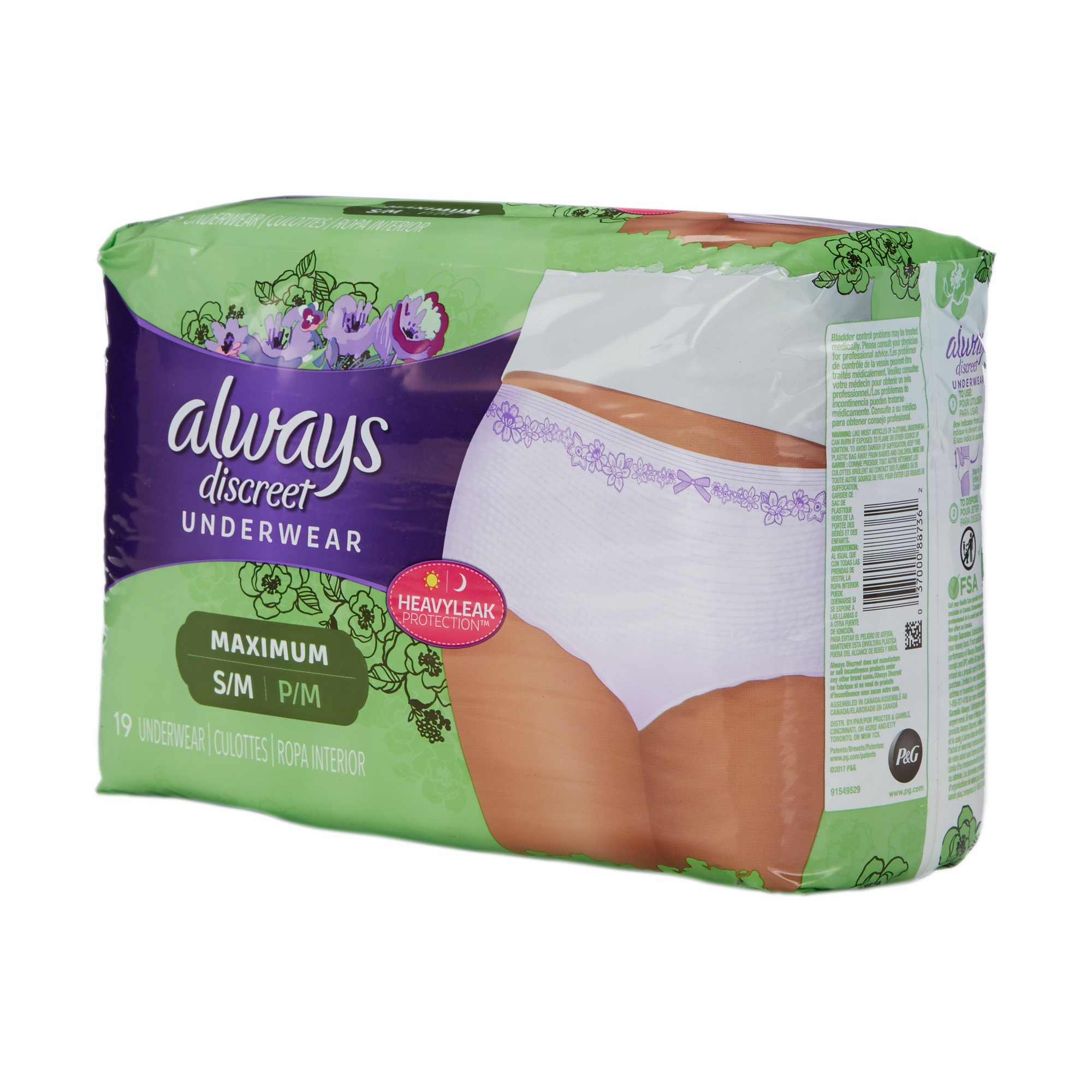 Always Discreet Maximum Absorbent Underwear, Small / Medium MK 928394