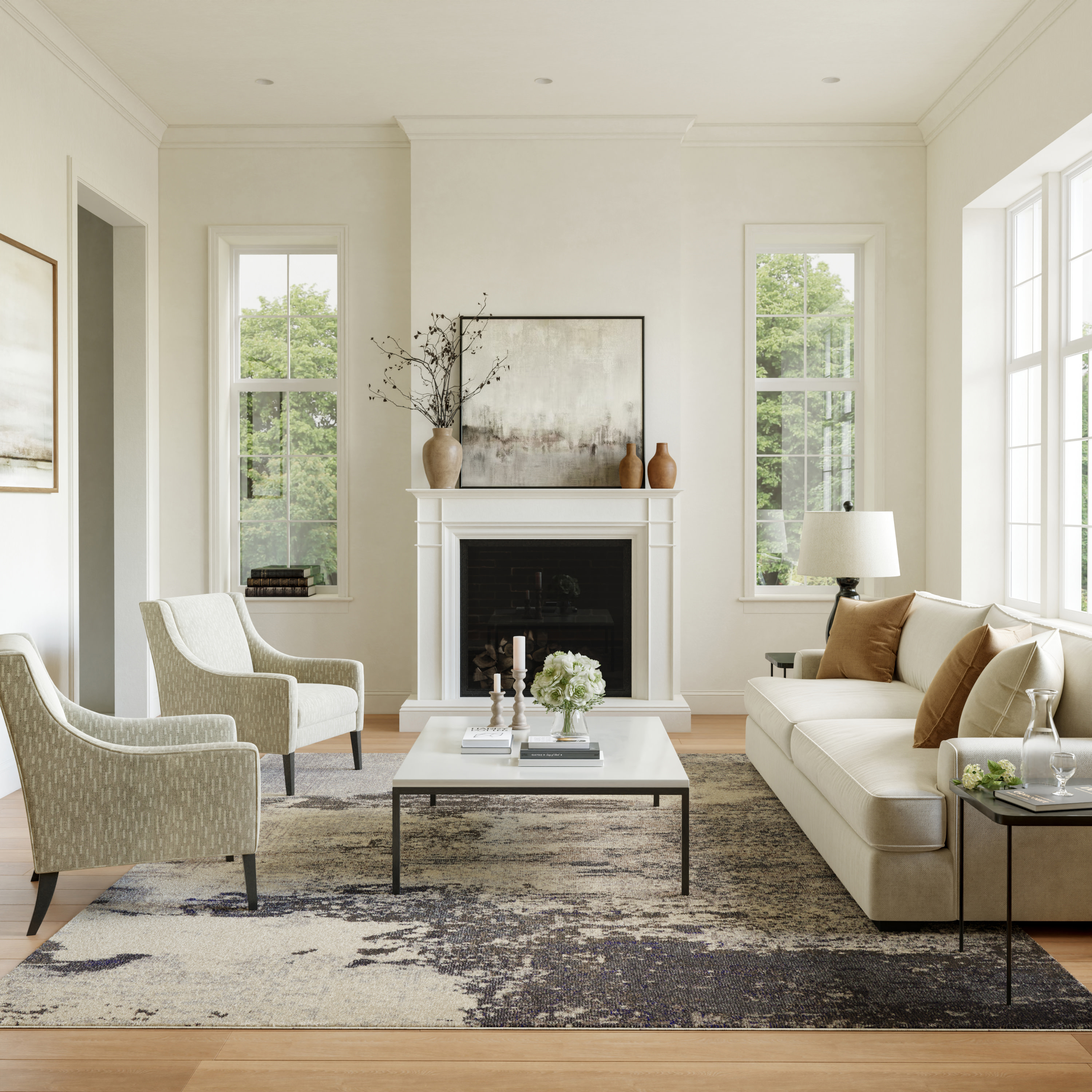 Nourison Celestial 10' x 14' Ivory Grey Modern Indoor Rug