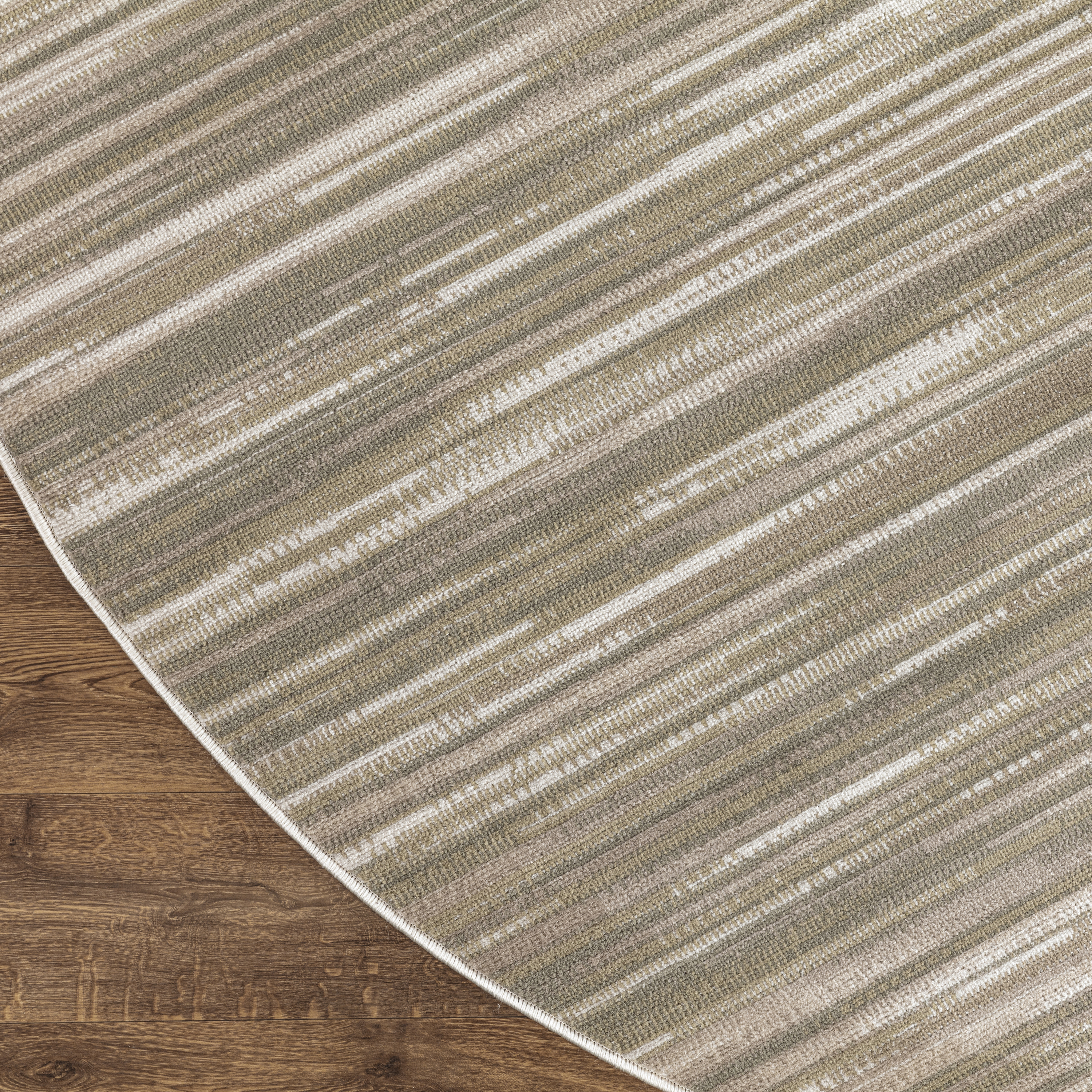 Nourison Jubilant 8' x Round Green Ivory Modern Indoor Rug