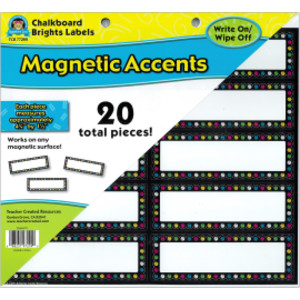 Chalkboard Brights Labels Magnetic Accents, Pack of 20