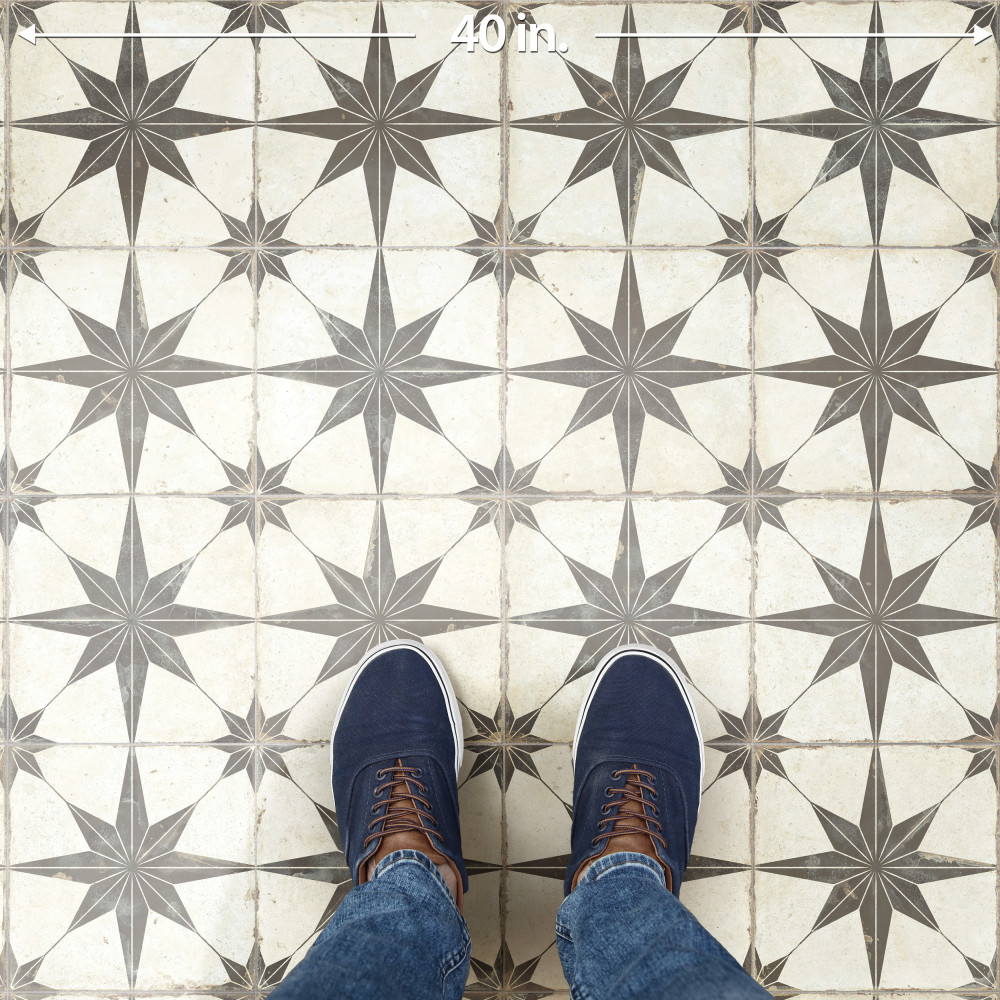 Kings Star Supernova Nero 17-3/4 in. x 17-3/4 in. Porcelain Floor and Wall Tile