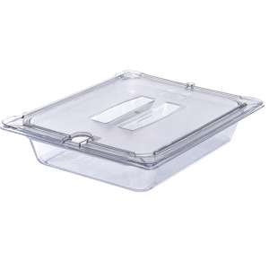Carlisle, StorPlus, Polycarbonate Notched Handled Universal Lid 1/2 Size, Clear