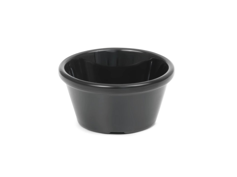 Recipiente para salsas de PET negro de 6 cm