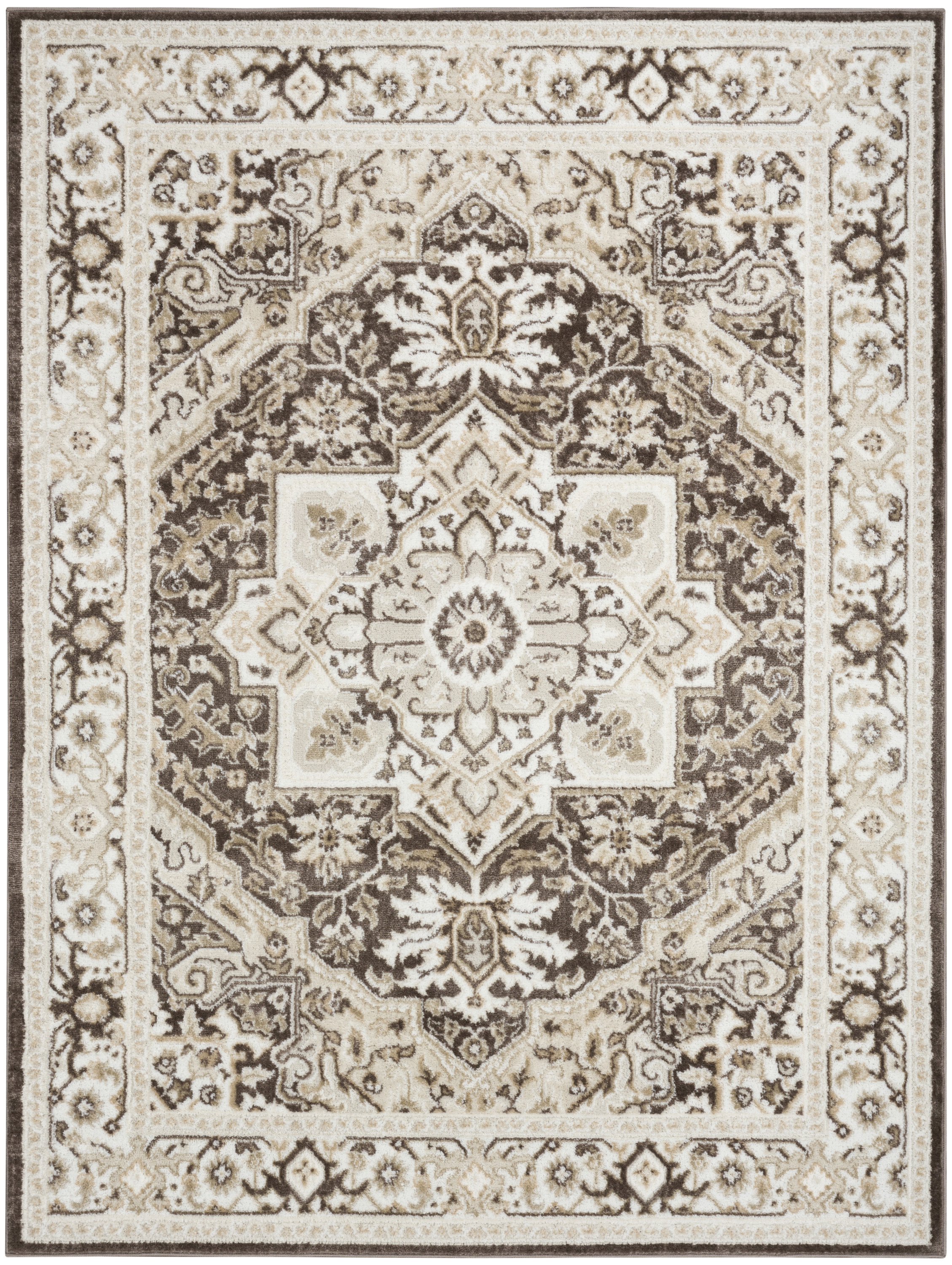 Nourison Dekor 5'3" x 7' Brown Ivory Vintage Indoor Rug
