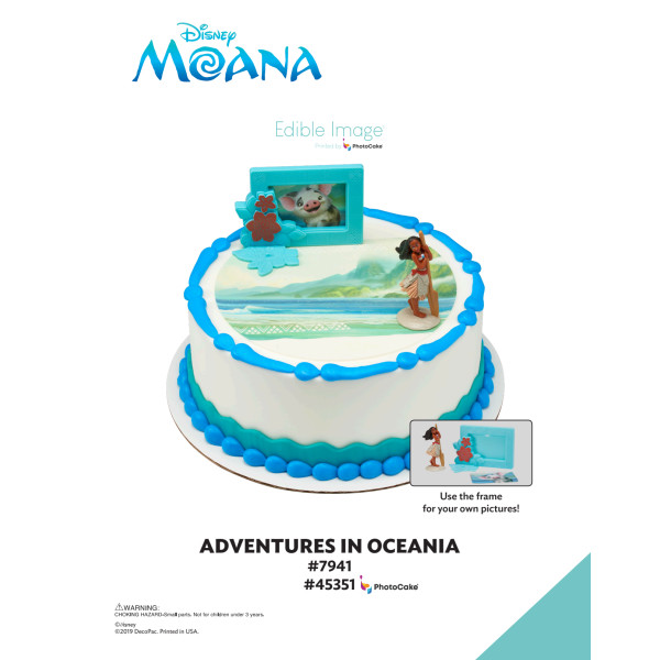 Disney's Moana Adventures in Oceania The Magic of Cakes® PhotoCake® Enhanced Round Background Page