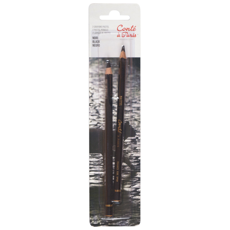 Pastel Pencils, Black, Set of 2