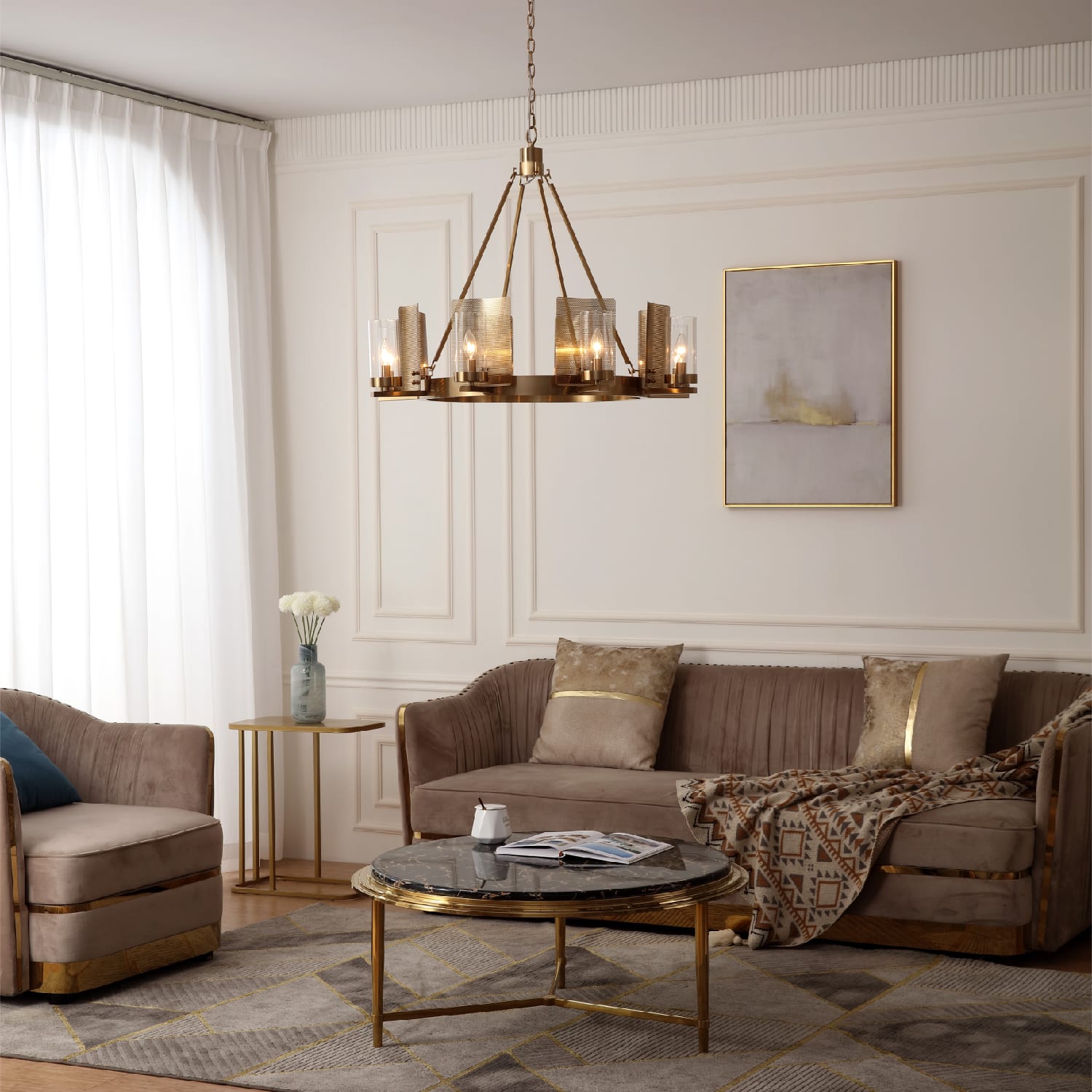 Aurelia 8 Light Chandelier — installation 2