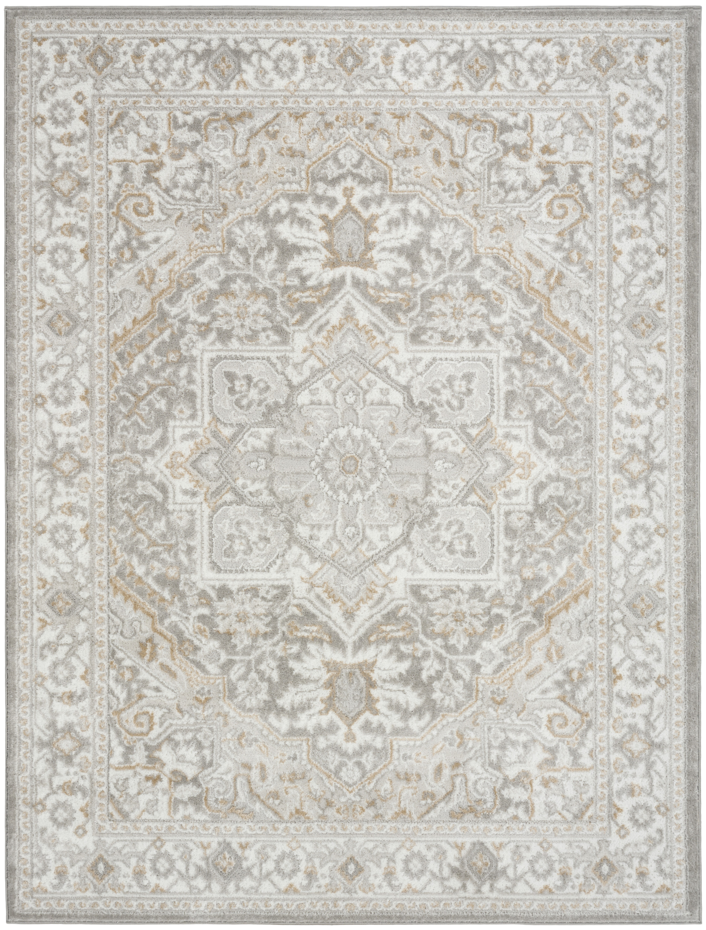 Nourison Dekor 5'3" x 7' Light Grey Vintage Indoor Rug