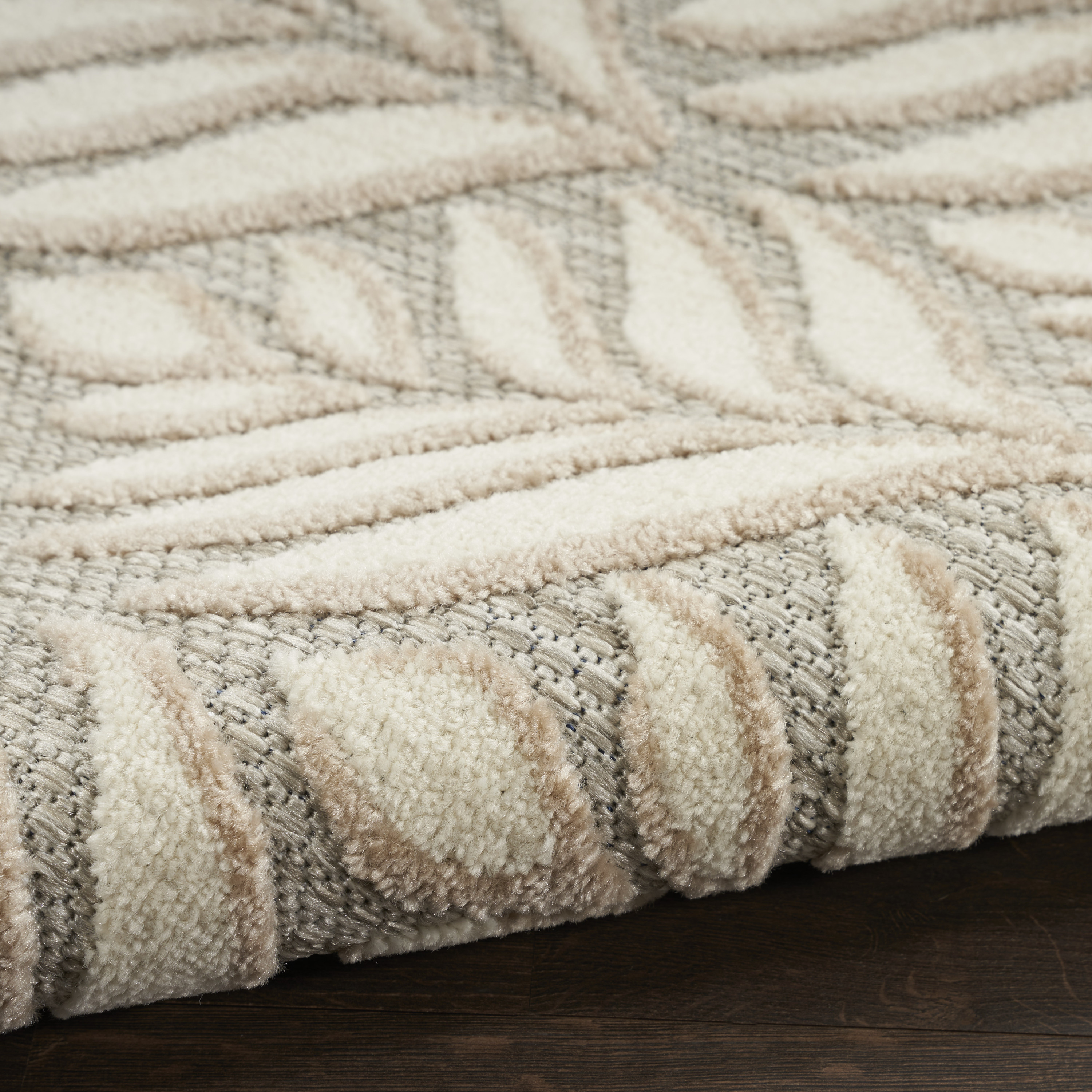 Nourison Aloha 7'10" x 10'6" Ivory Grey Tropical Rug