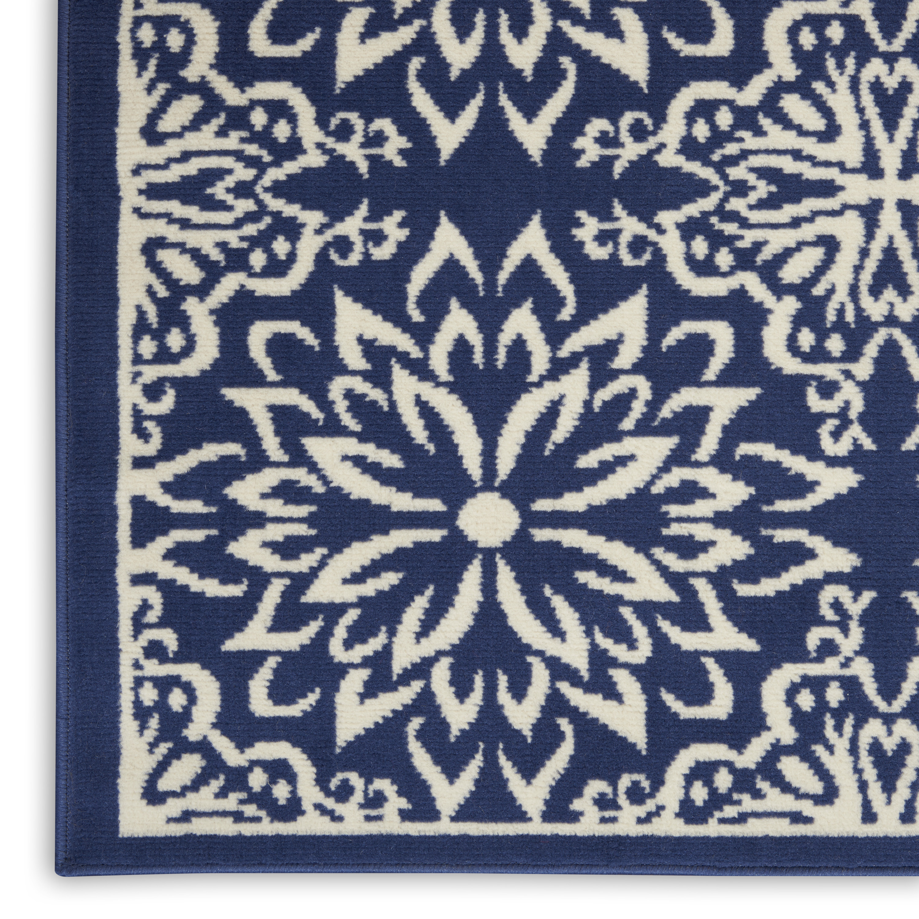 Nourison Jubilant 7'10" x 9'10" Navy Ivory Farmhouse Indoor Rug