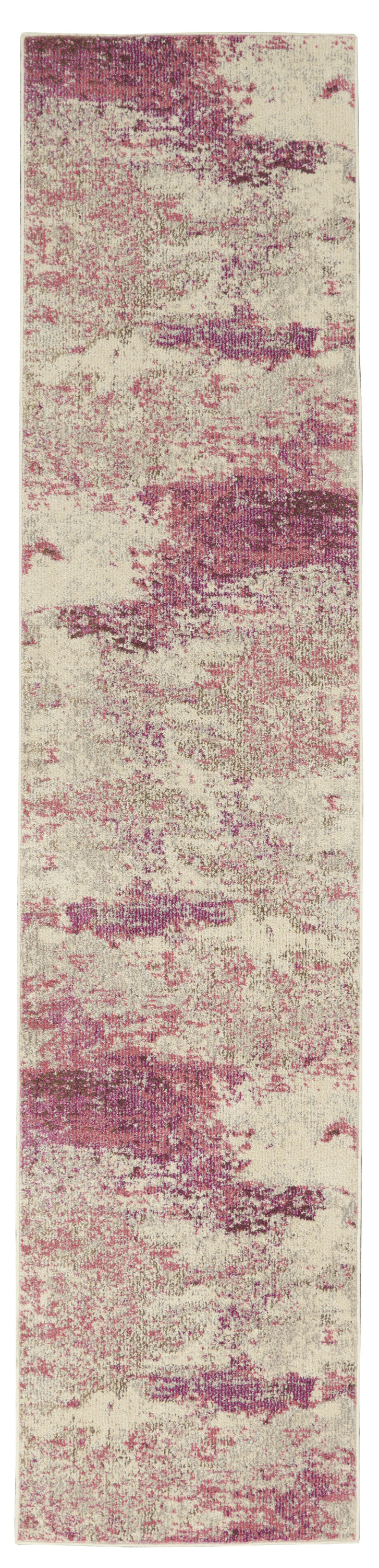 Nourison Celestial 2'2" x 12' Ivory Pink Modern Indoor Rug
