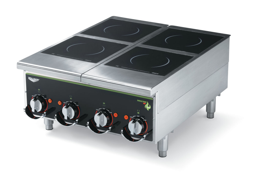 208- to 240-volt heavy-duty Cayenne® four-hob induction range with manual controls