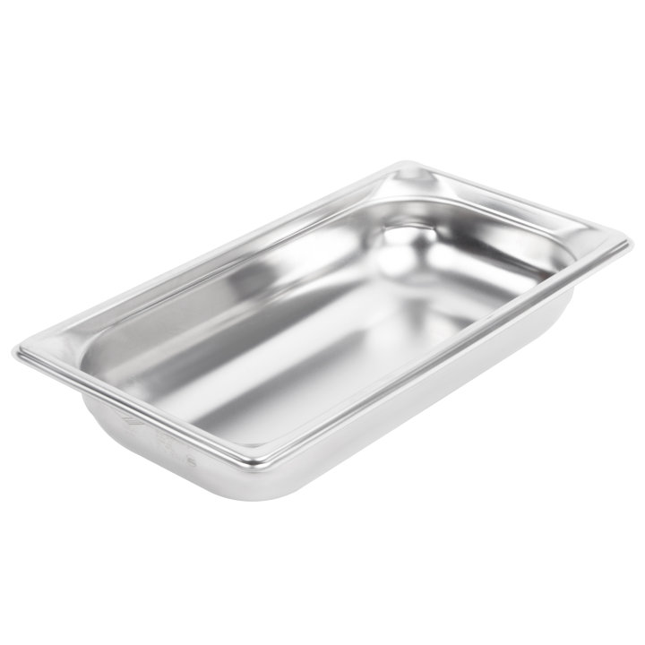 Third-size 2 ½-inch-deep Super Pan 3® stainless steel steam table pan
