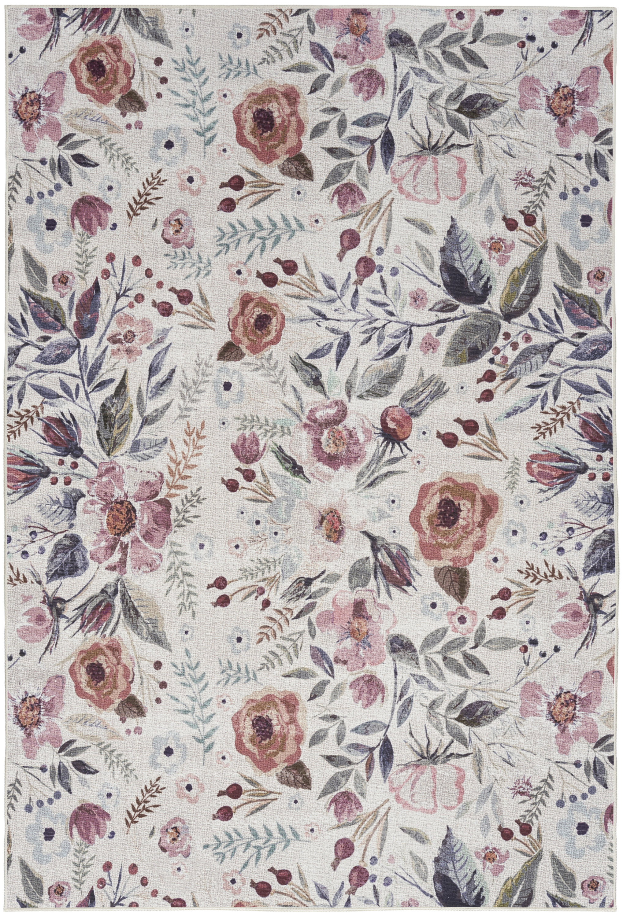 Nourison Nourison Washables 4' x 6' Ivory Pink Vintage Indoor Rug