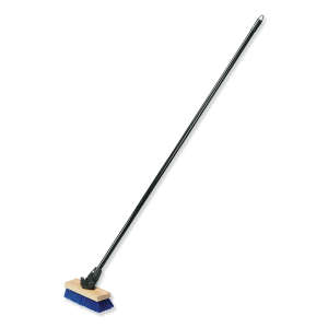 NSN7920016827630, AbilityOne®, SKILCRAFT FlexSweep, 10in, Deck Brush w/Handle, Polypropylene Bristles, Blue/Black