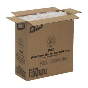 Dixie, Dome Hot Drink Lids, Fits 8 oz Cups, Plastic, White,
