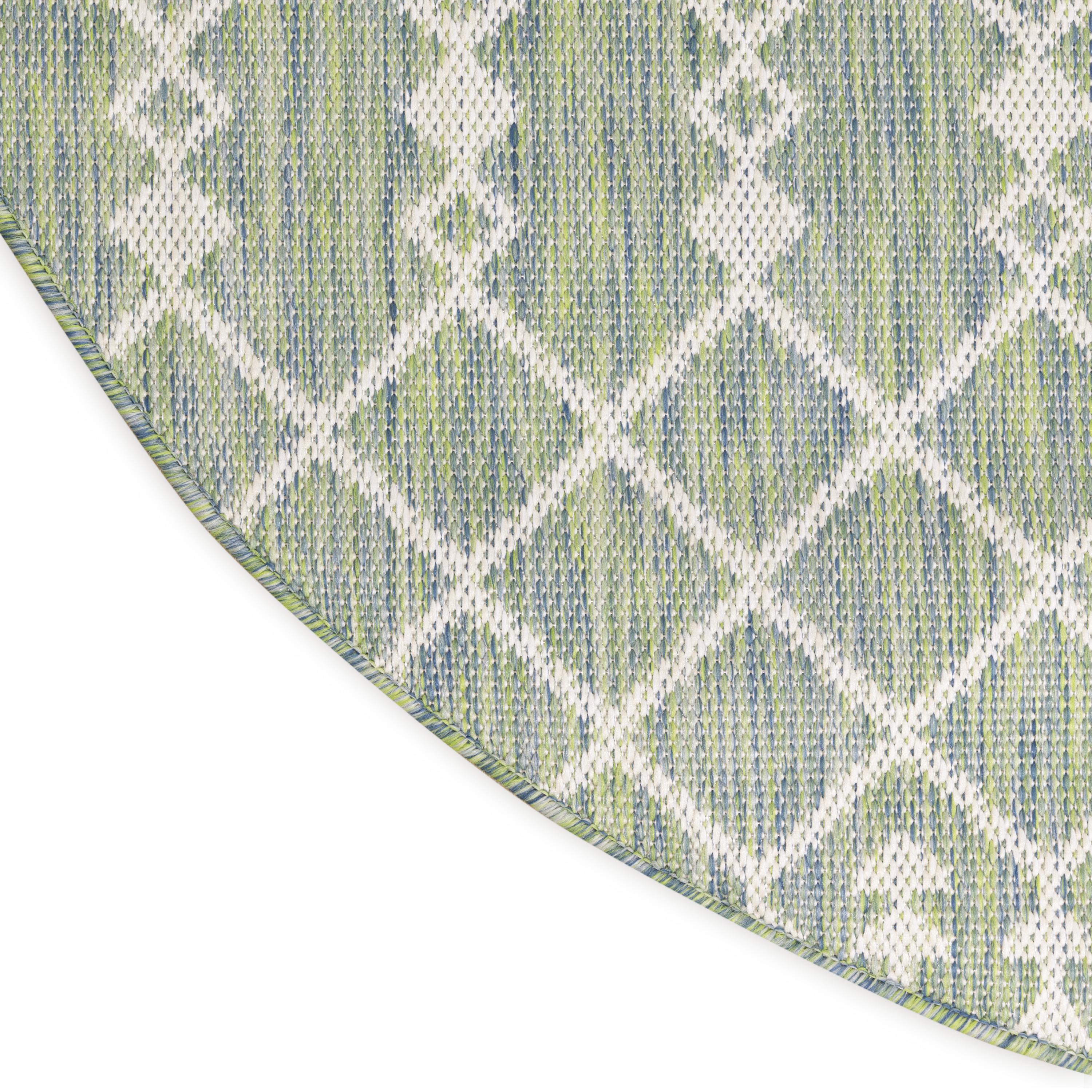Nourison Positano 6' x Round Blue Green Modern Rug