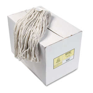Boardwalk, Premium Cotton Cut-End Wet Mop Head with 1" Headband, 24 oz, White